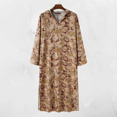 NEW Men's INCERUN Printed Cotton Jubba Thobe