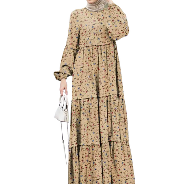Women's Print Ruffle Abaya