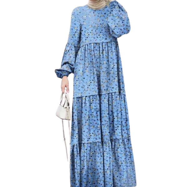 Women's Print Ruffle Abaya