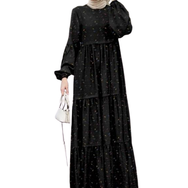 Women's Print Ruffle Abaya