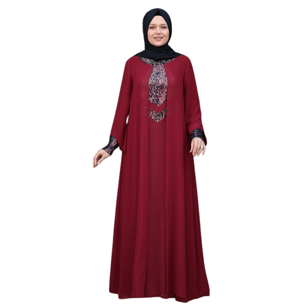 Women's Plus Size Sequin Chiffon Abaya