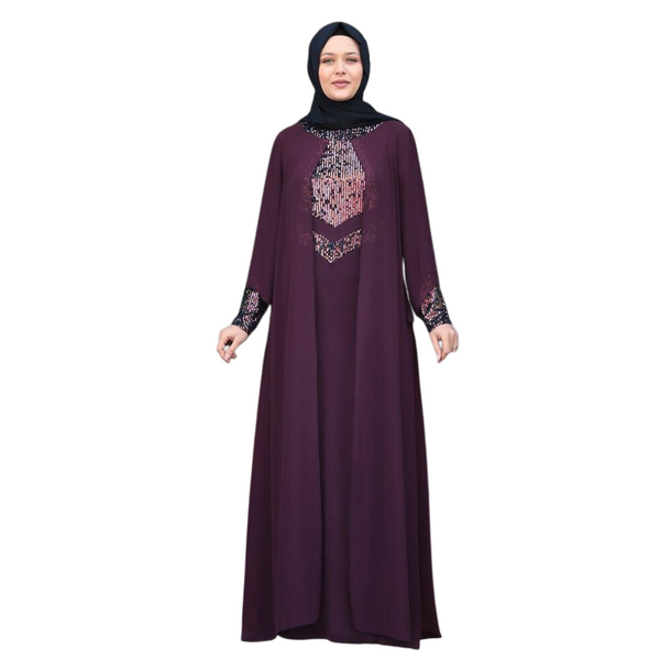 Women's Plus Size Sequin Chiffon Abaya