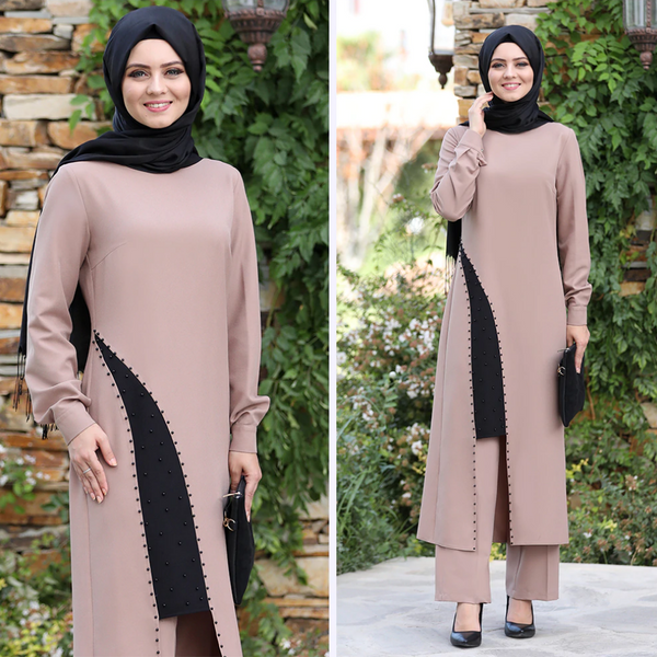 Women's Pearl Detail Tunic with Trousers