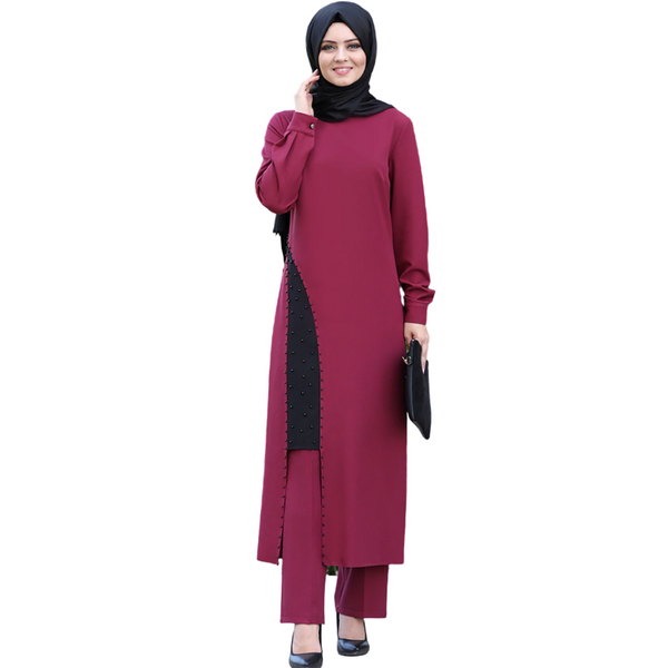 Women's Pearl Detail Tunic with Trousers