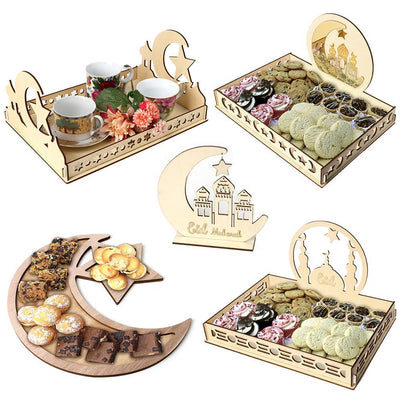 Eid Mubarak Wooden Decorative Server