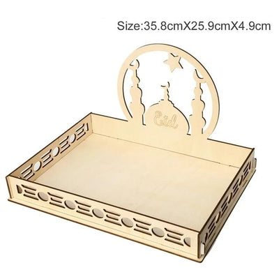 Eid Mubarak Wooden Decorative Server