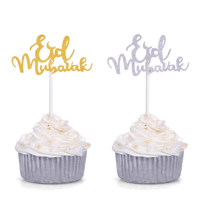 Glitter Eid Mubarak Cupcake / Cake Toppers