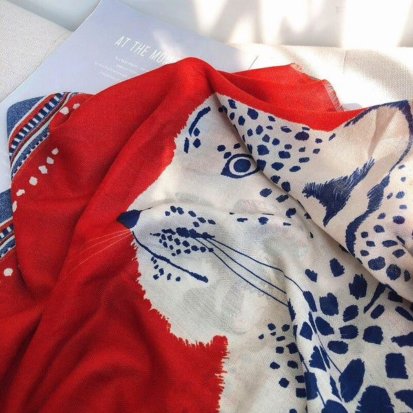 Women's Leopard Fringe Viscose Hijab