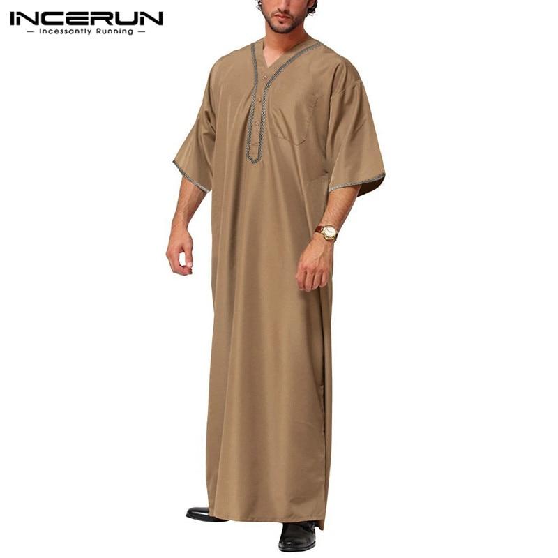new-mens-summer-half-sleeve-v-neck-jubba-thobe