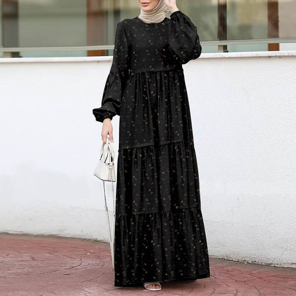 Women's Print Ruffle Abaya