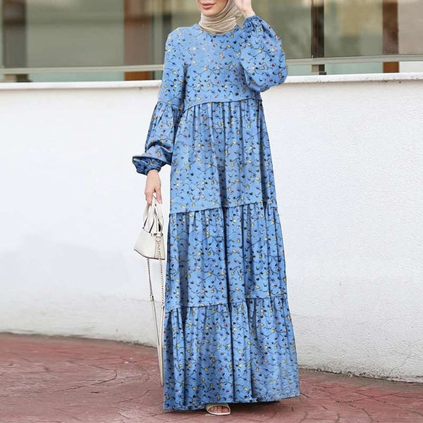 Women's Print Ruffle Abaya