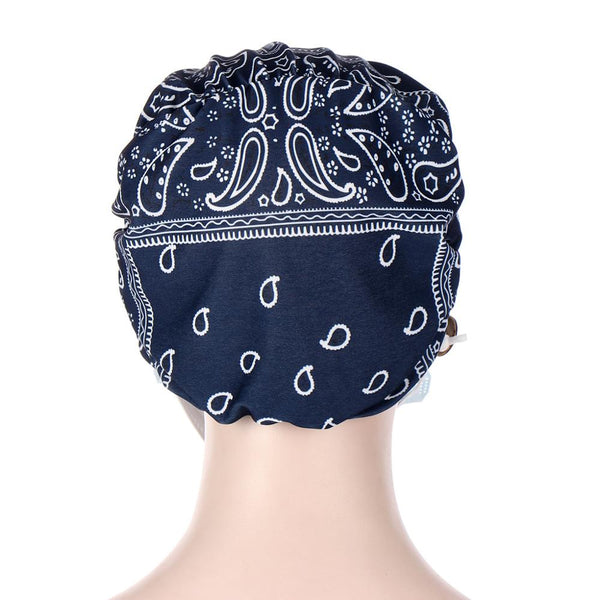 Women's Printed Linen Inner Hijab with Buttons