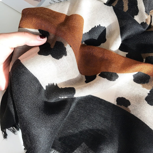 Women's Leopard Pattern Viscose Hijab